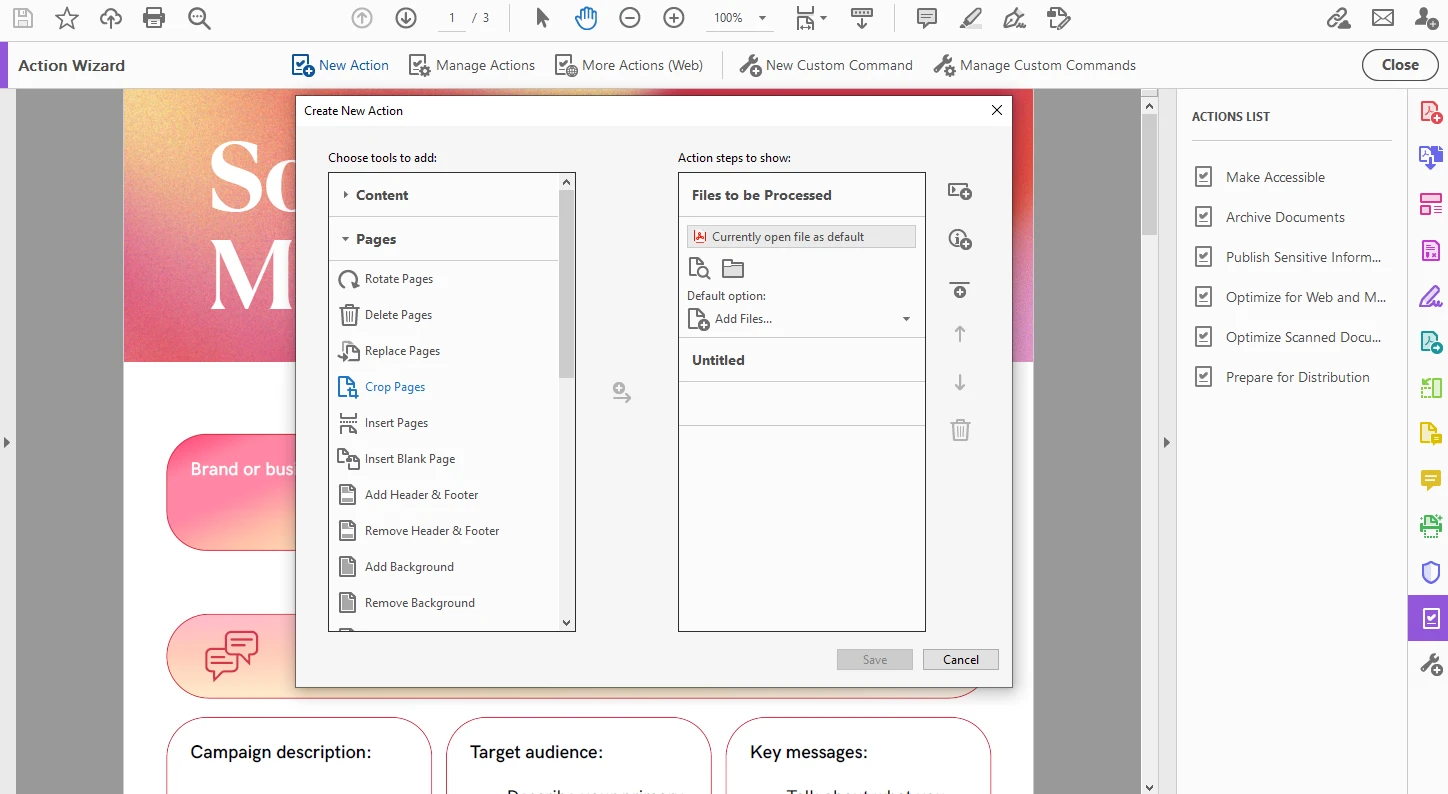 How to crop multiple PDFs in Adobe Acrobat