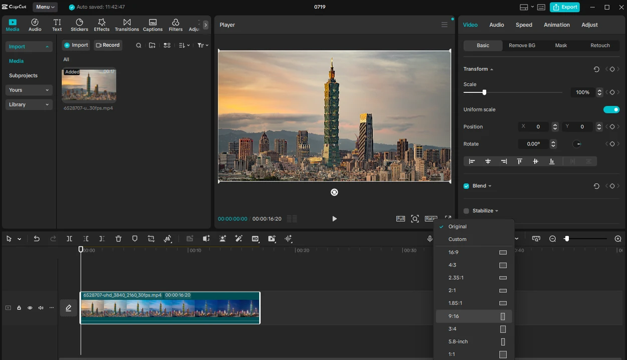 How to Crop a Video in CapCut