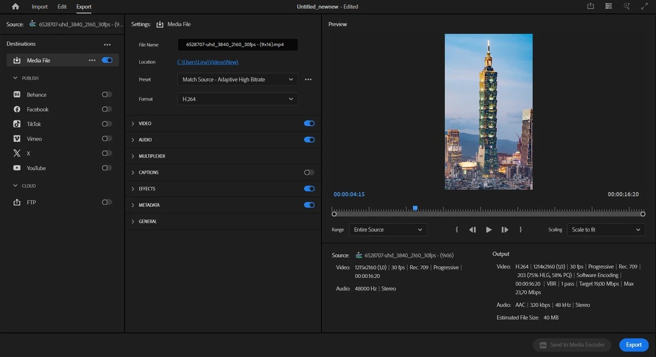 how to crop a video in premiere