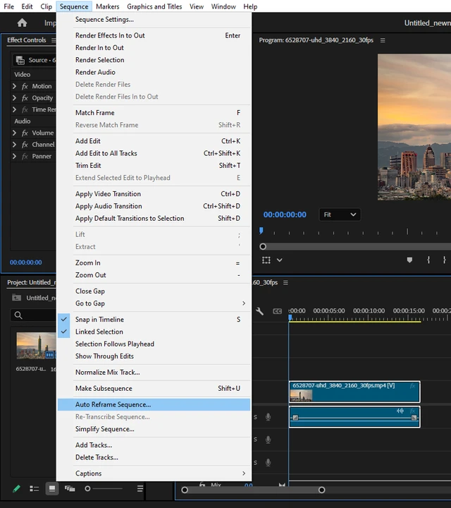 how to crop a video in premiere
