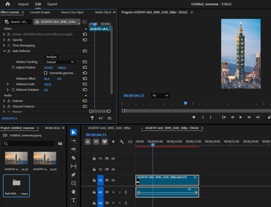 how to crop a video in premiere