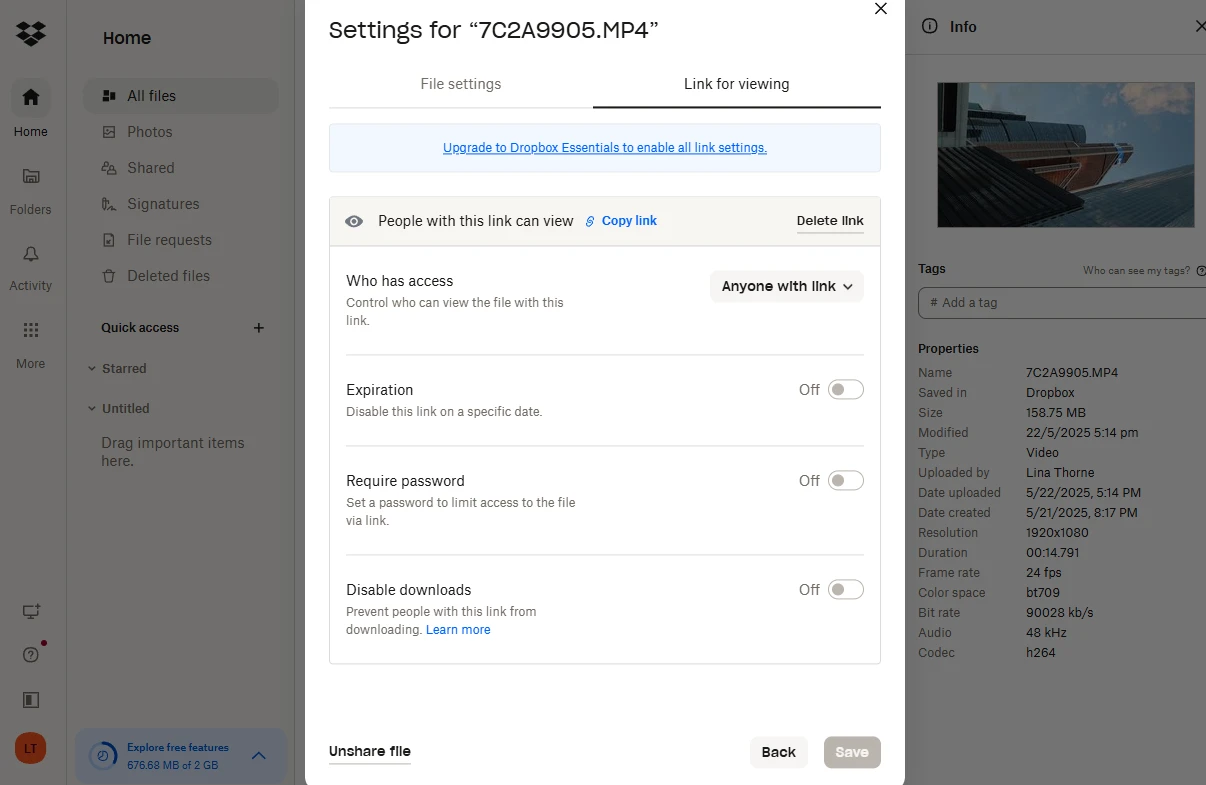 how to send a large video through email