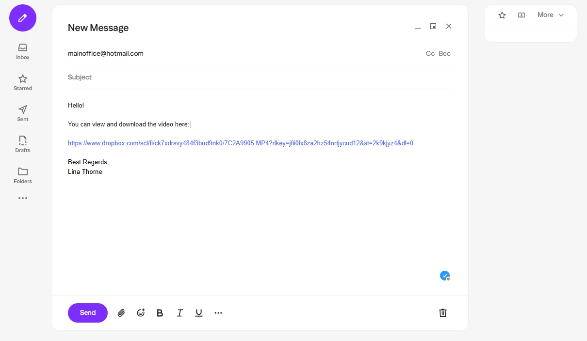 how to send a large video through email