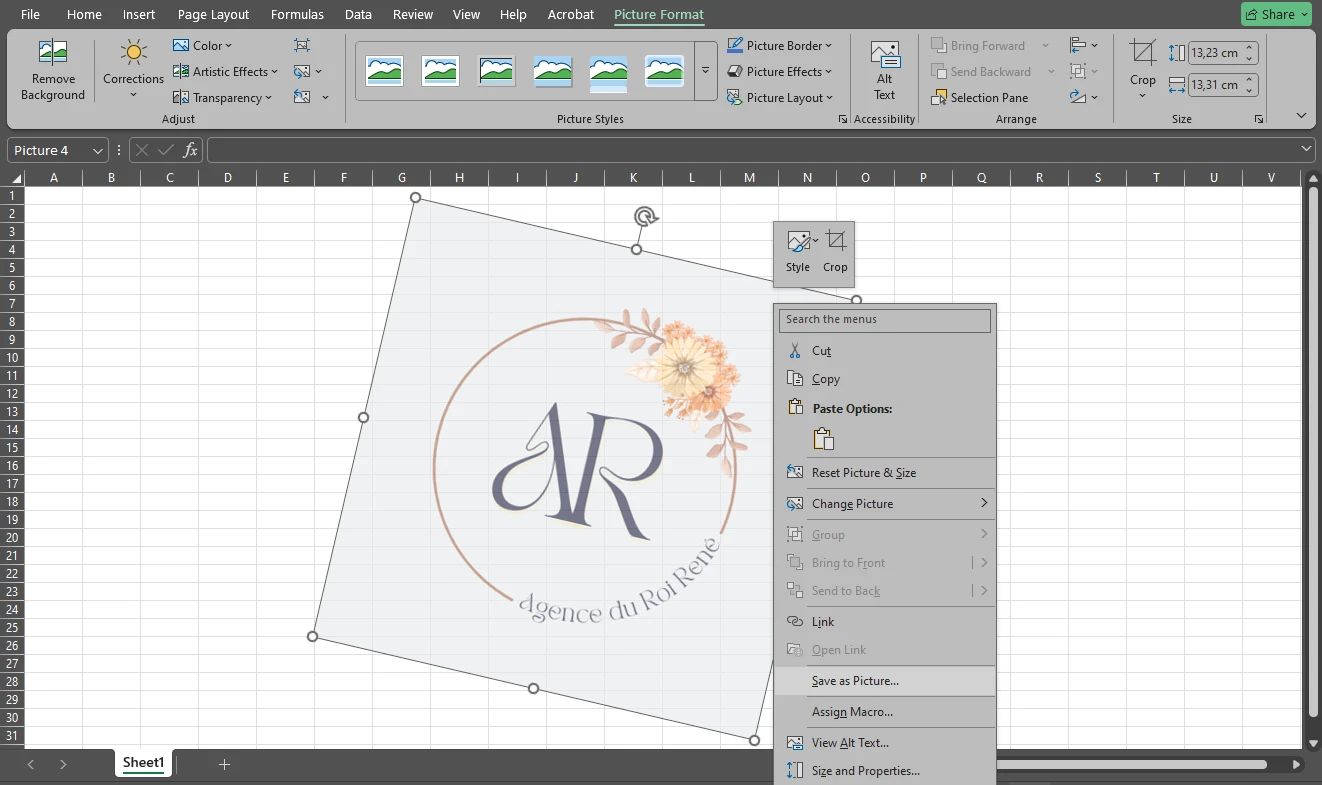 How to Rotate a Watermark in Excel