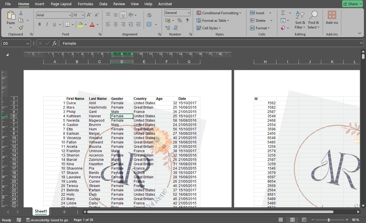 How to Rotate a Watermark in Excel