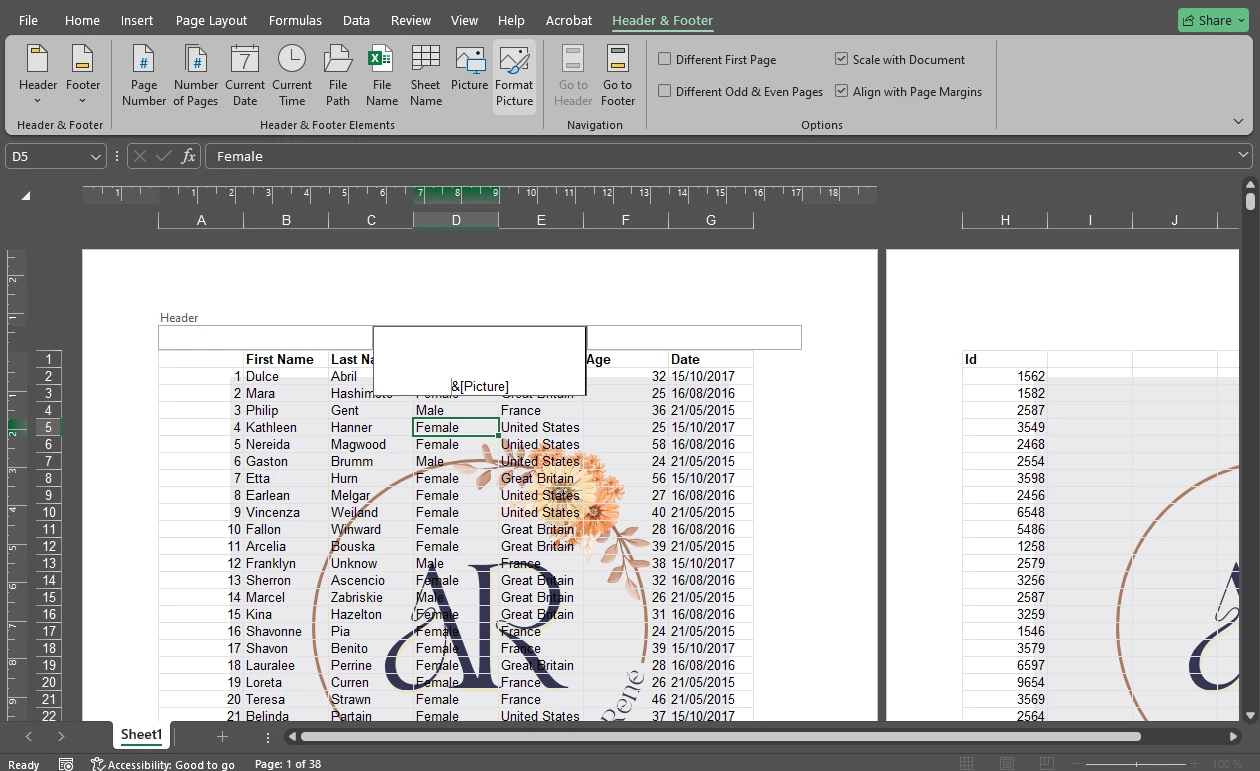 How to Insert a Watermark in Excel