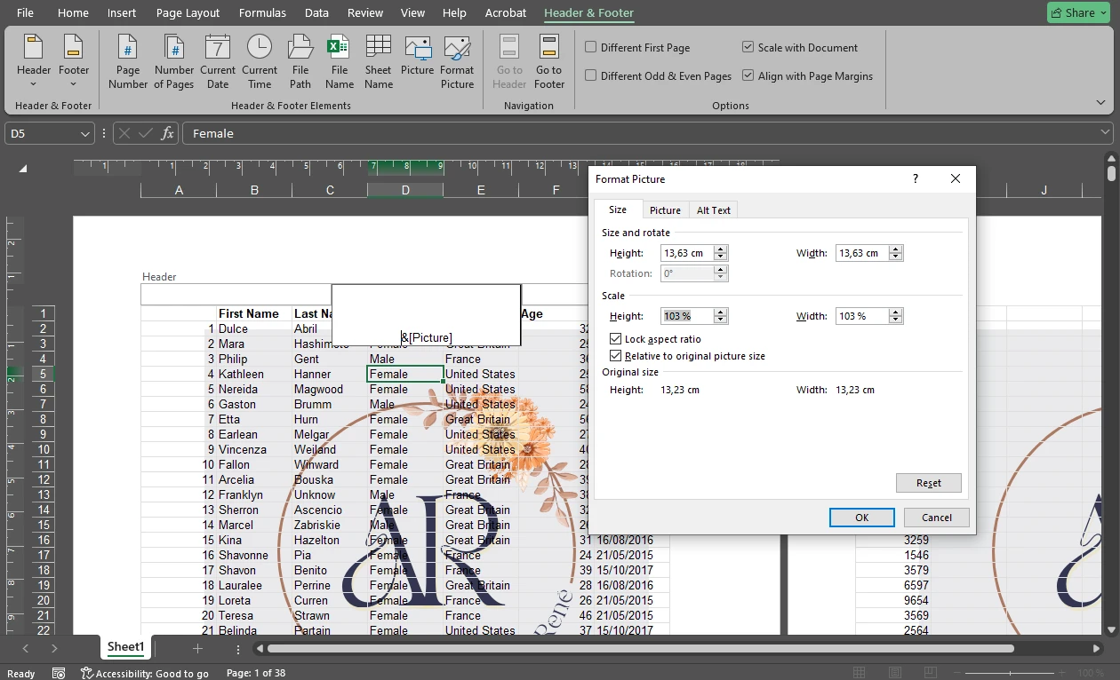 How to Insert a Watermark in Excel