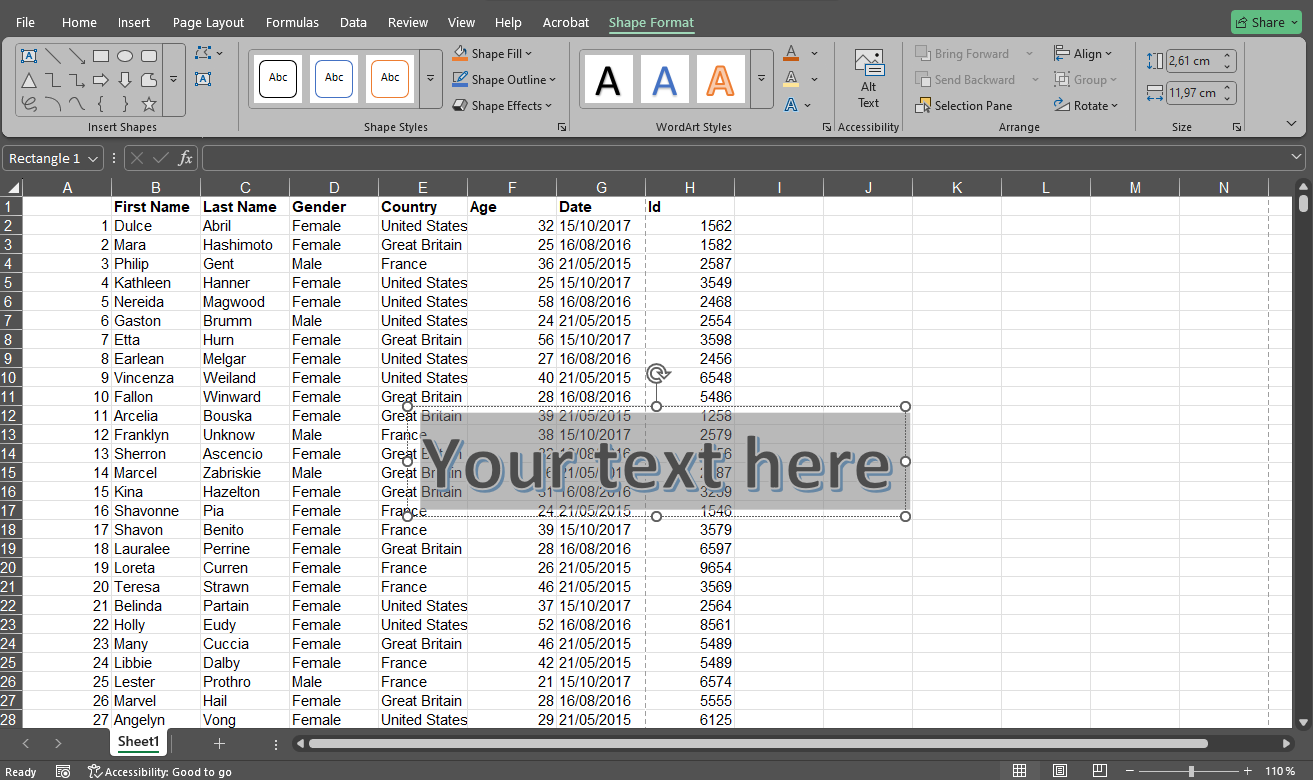 How to Add Watermark in Excel