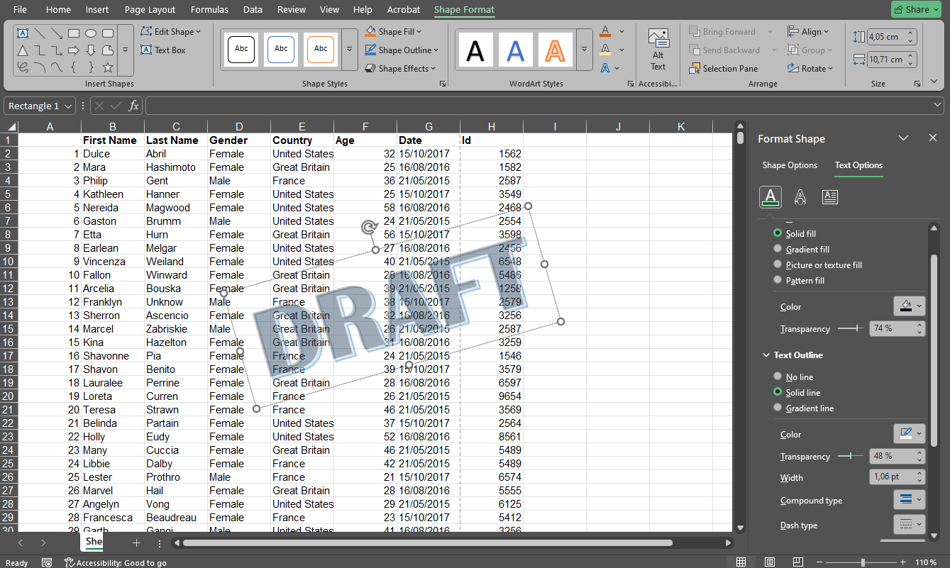 How to Add Watermark in Excel