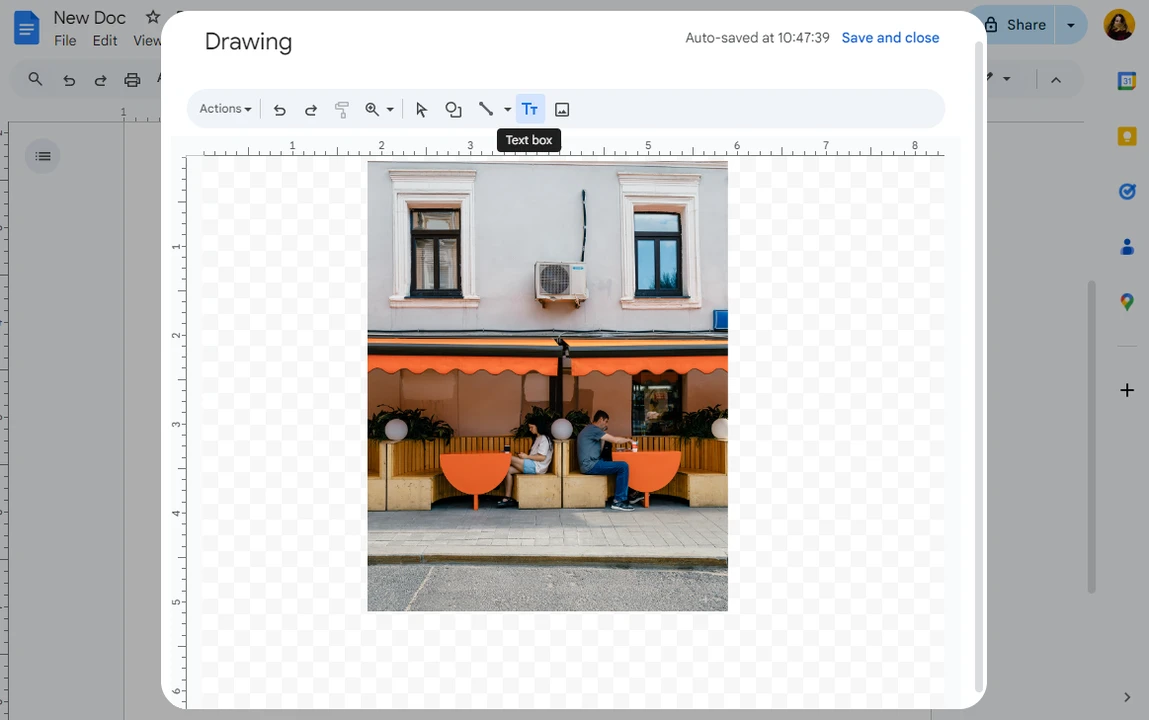 how to add image caption in google docs