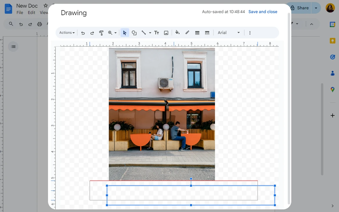 Add a Caption to an Image in Google Docs Using Drawing