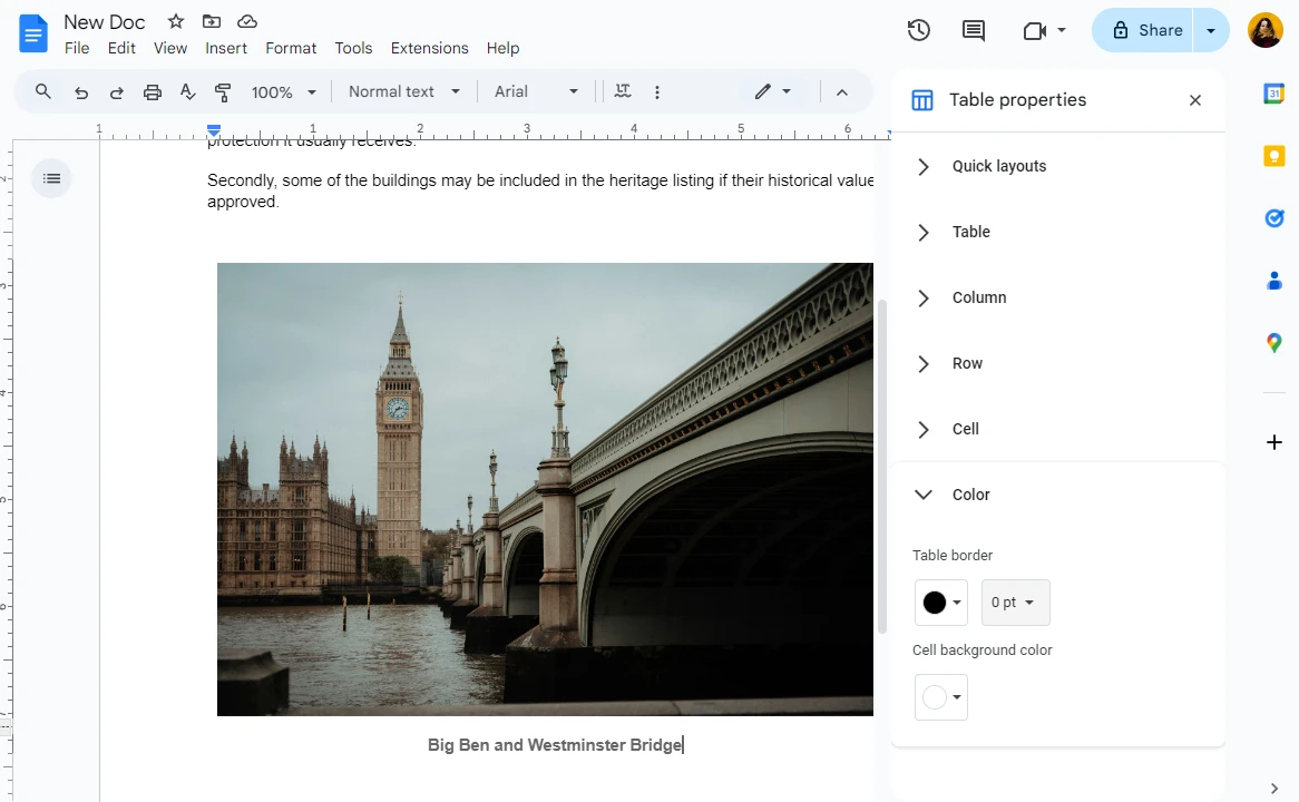 add caption to image google docs