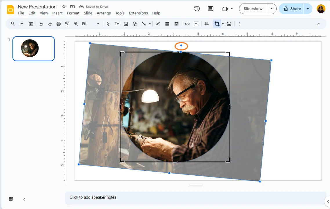 how to make an image into a circle in google slides