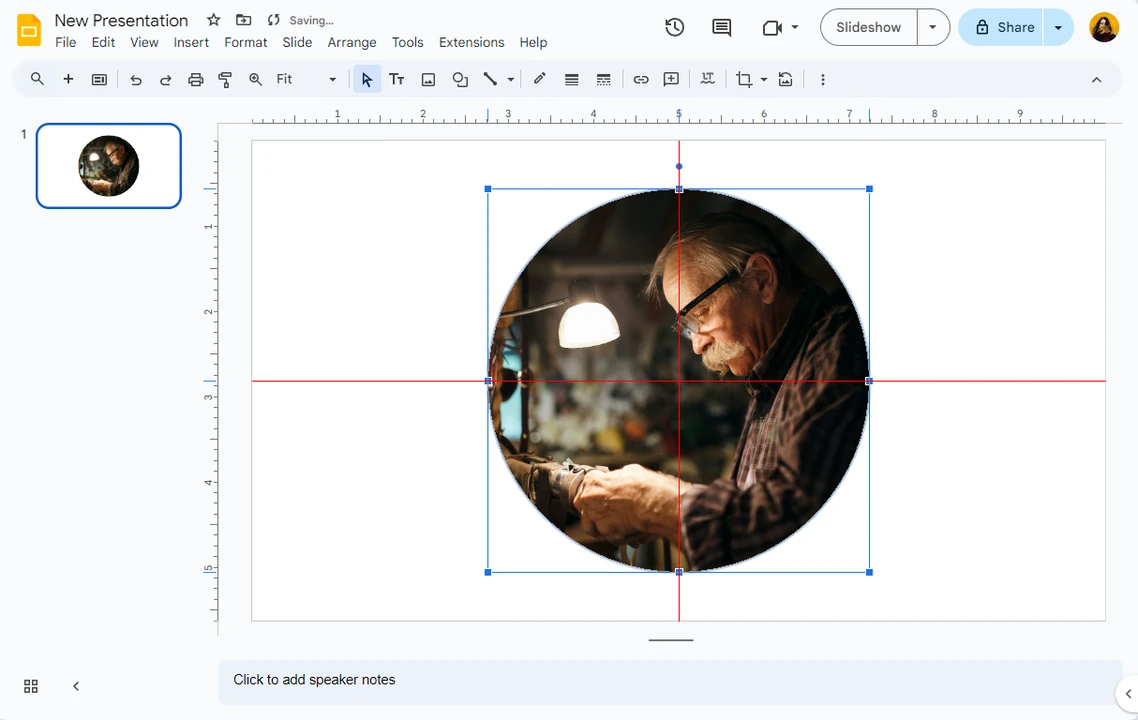 how to make an image a circle in google slides