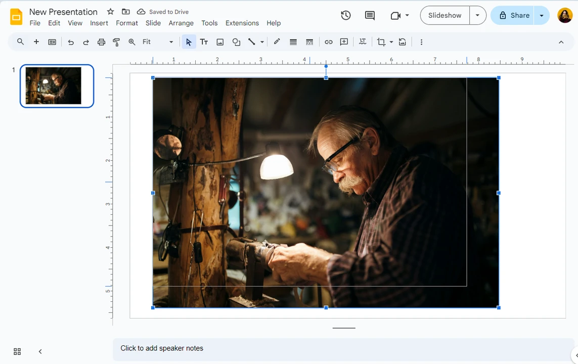 how to make an image a circle in google slides