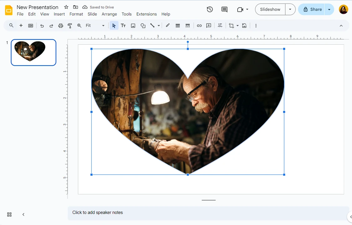 how to make an image a circle in google slides