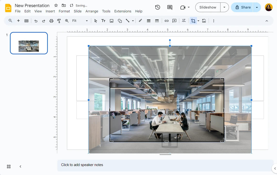 how to crop an image in google slides