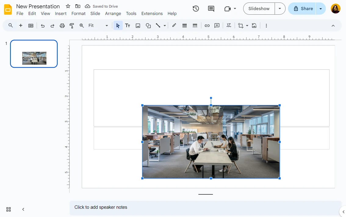 how to crop an image in google slides