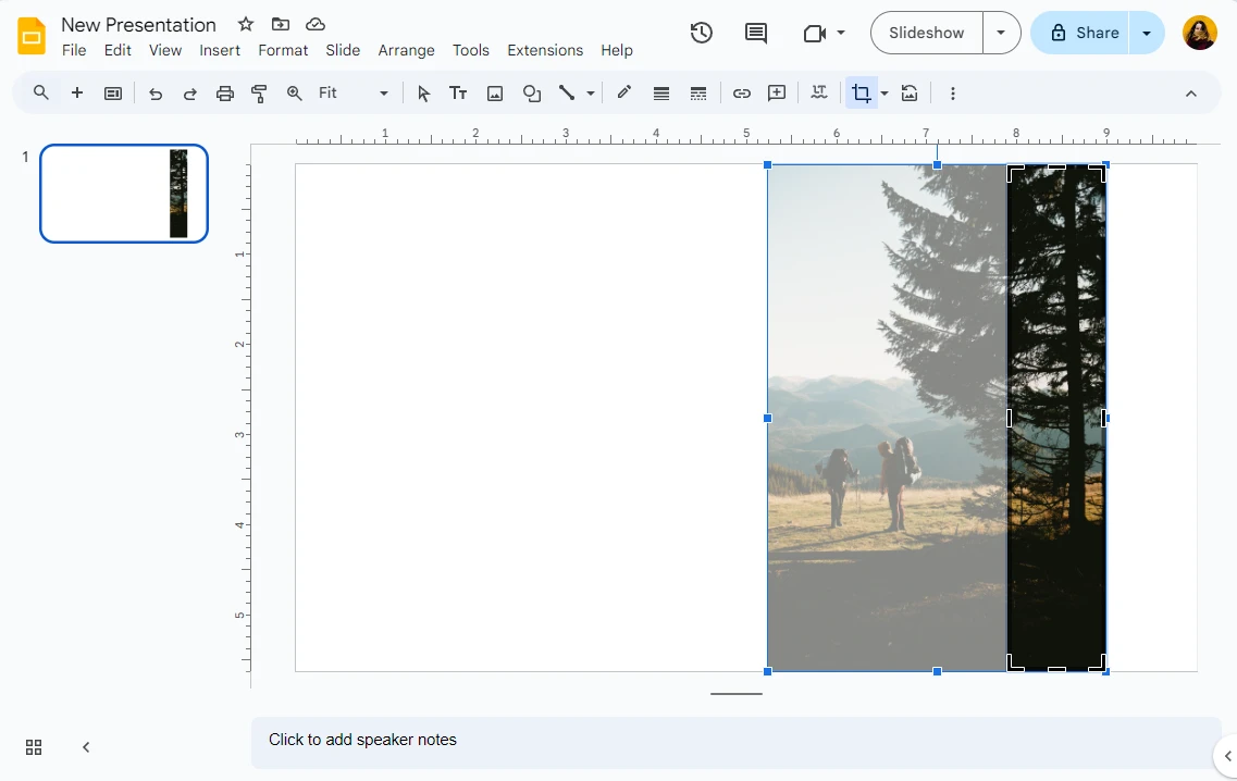 How to Crop an Image in Google Slides to Gradually Reveal It