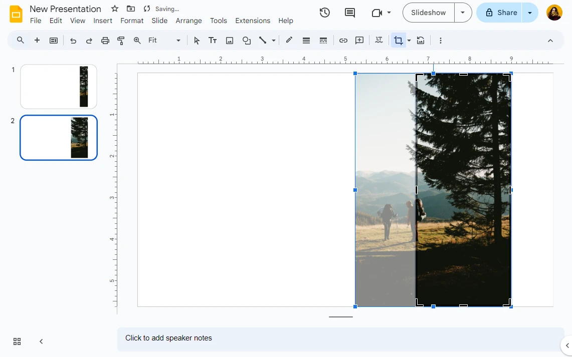 How to Crop an Image in Google Slides to Gradually Reveal It