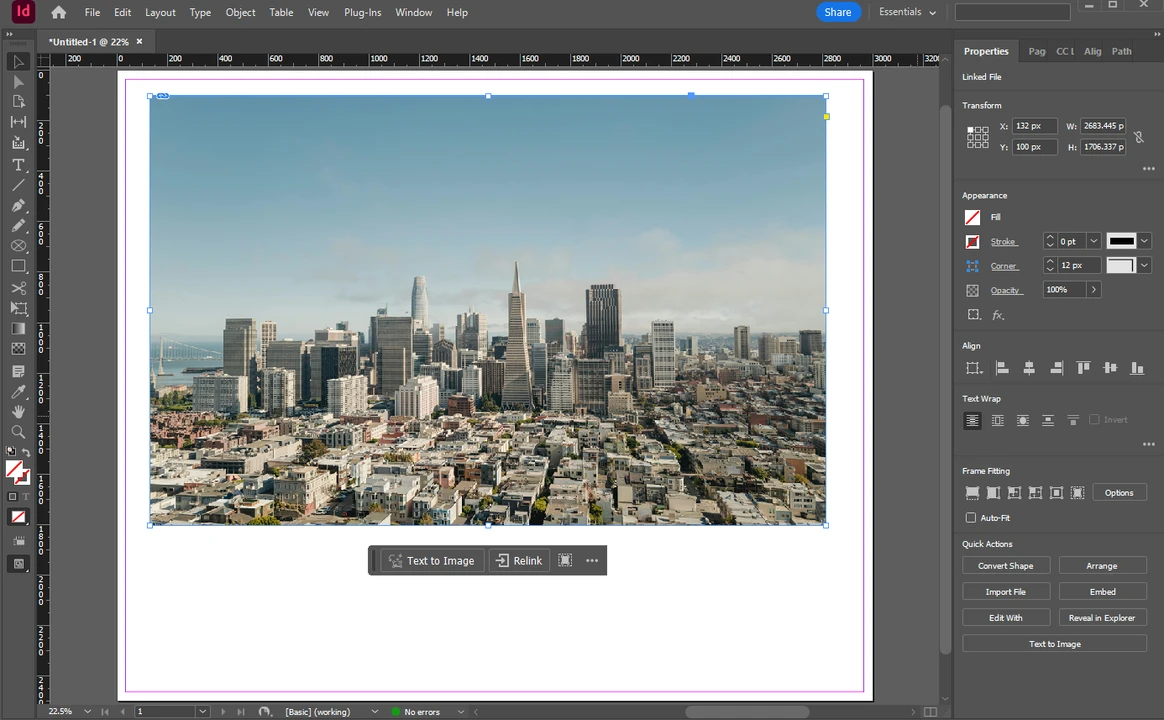 How to crop an image in InDesign and change the aspect ratio