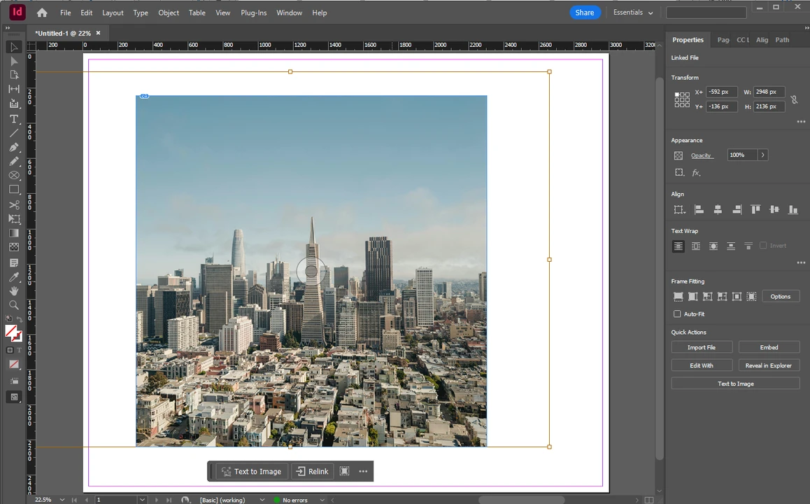 How to crop an image in InDesign and change the aspect ratio