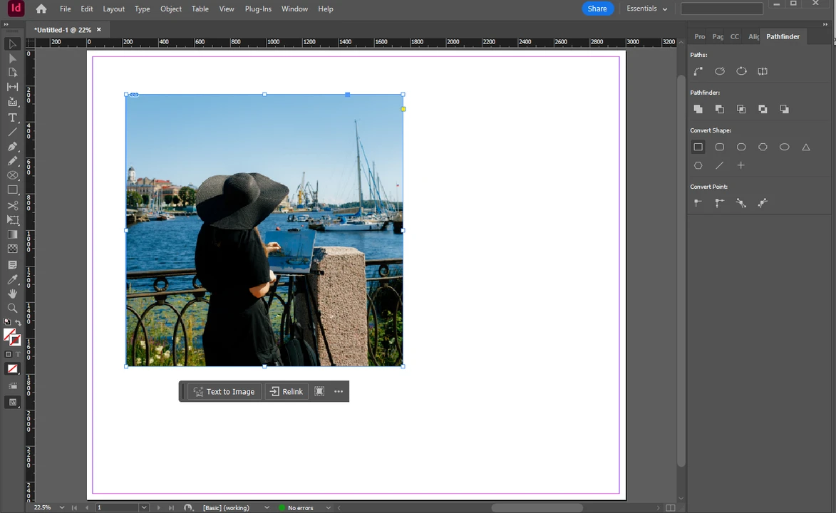 How to change the shape of the frame in InDesign
