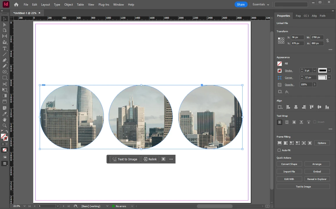 How to use text as a frame to crop an image in InDesign