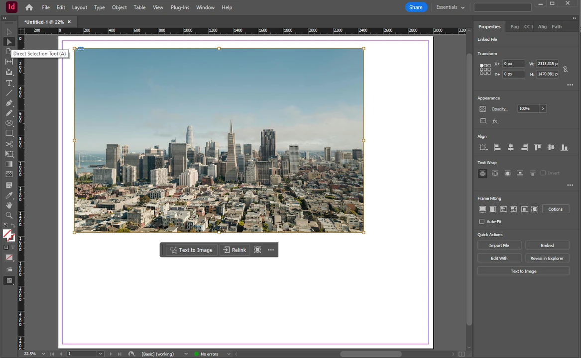 How to crop an image in InDesign without changing the aspect ratio