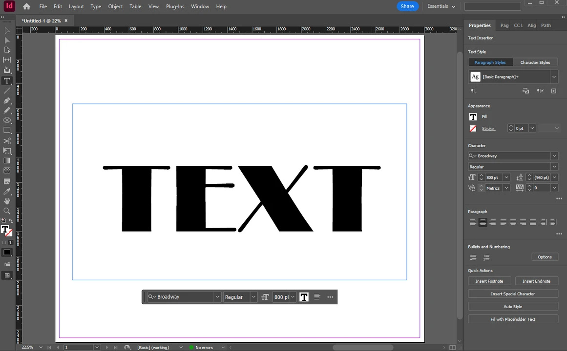 How to use text as a frame to crop an image in InDesign