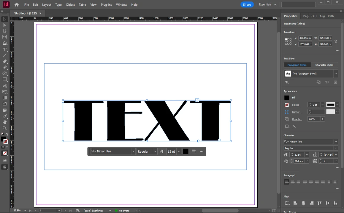 How to use text as a frame to crop an image in InDesign