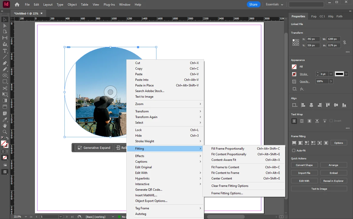 How to crop an image into a circle in InDesign