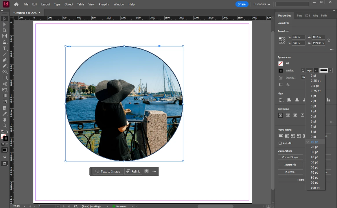 How to crop an image into a circle in InDesign