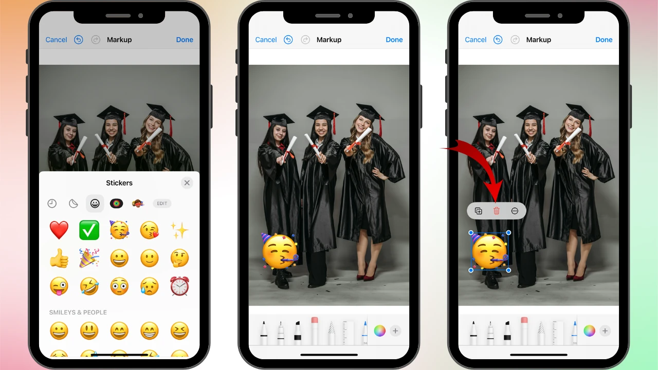 how to add a sticker to a photo on iphone