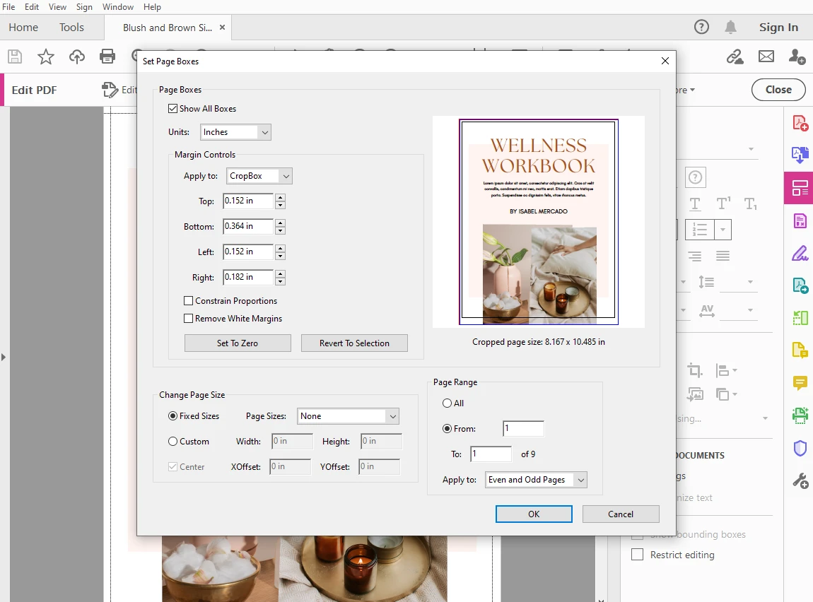 how to crop a pdf in adobe