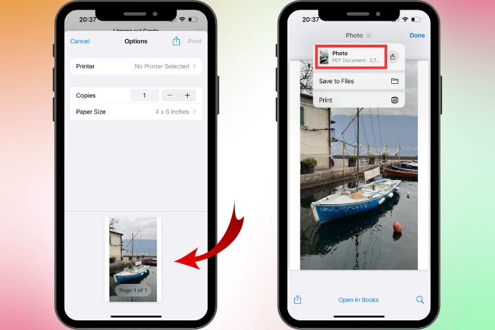 how to convert picture to pdf on iphone