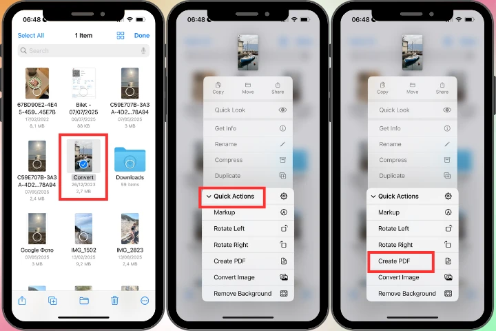 how to convert a picture to pdf on iphone