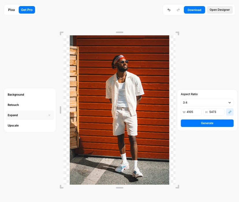 как изменить размер фотографий для Instagram с расширением фона