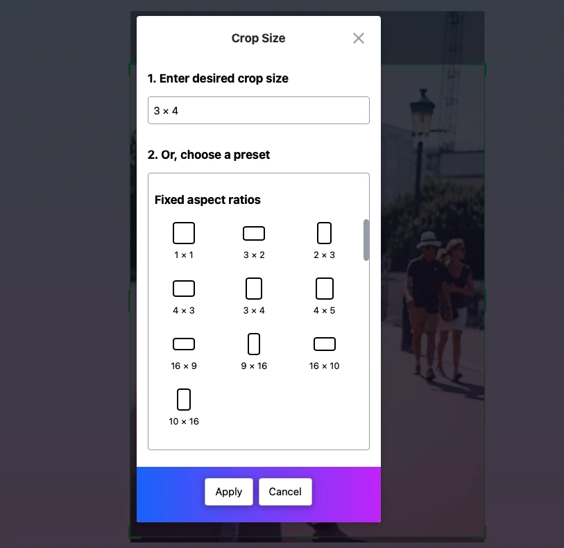 как изменить размер фотографий для Instagram с фиксированным соотношением сторон
