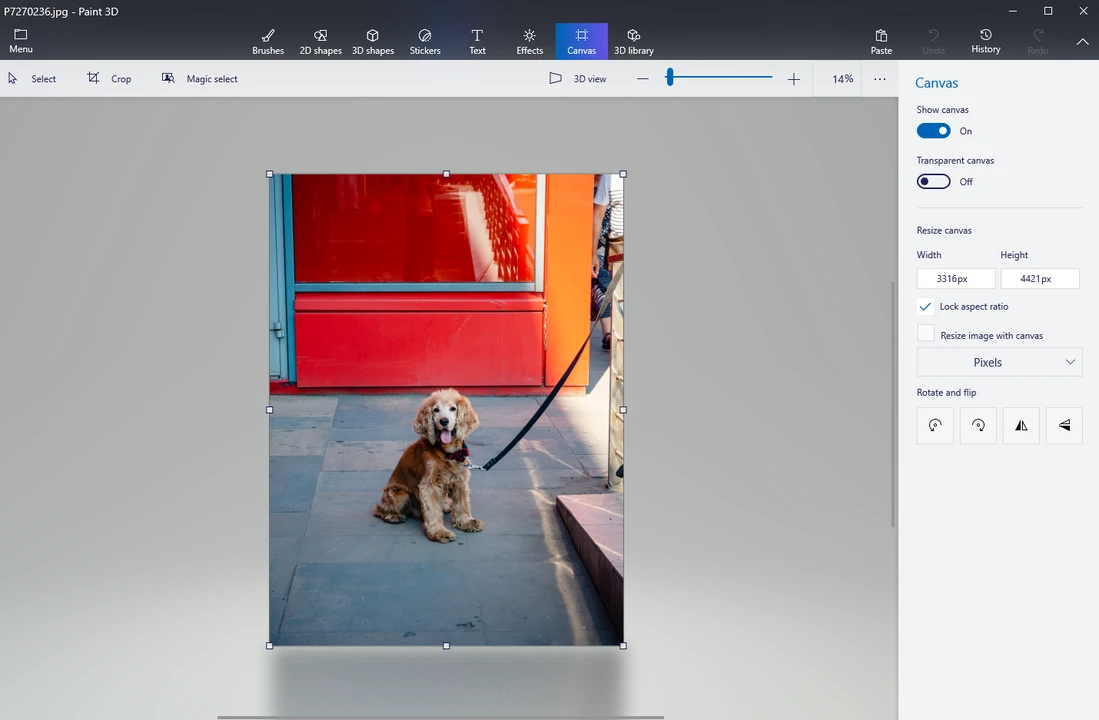 How to Resize an Image in Paint 3D