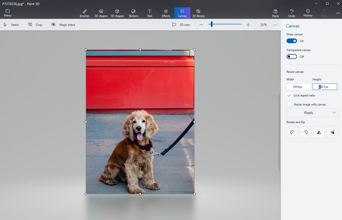 How to Resize an Image in Paint 3D