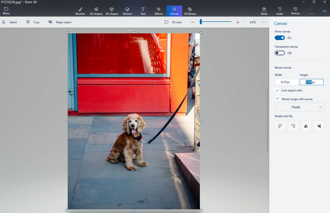 How to Resize an Image in Paint 3D