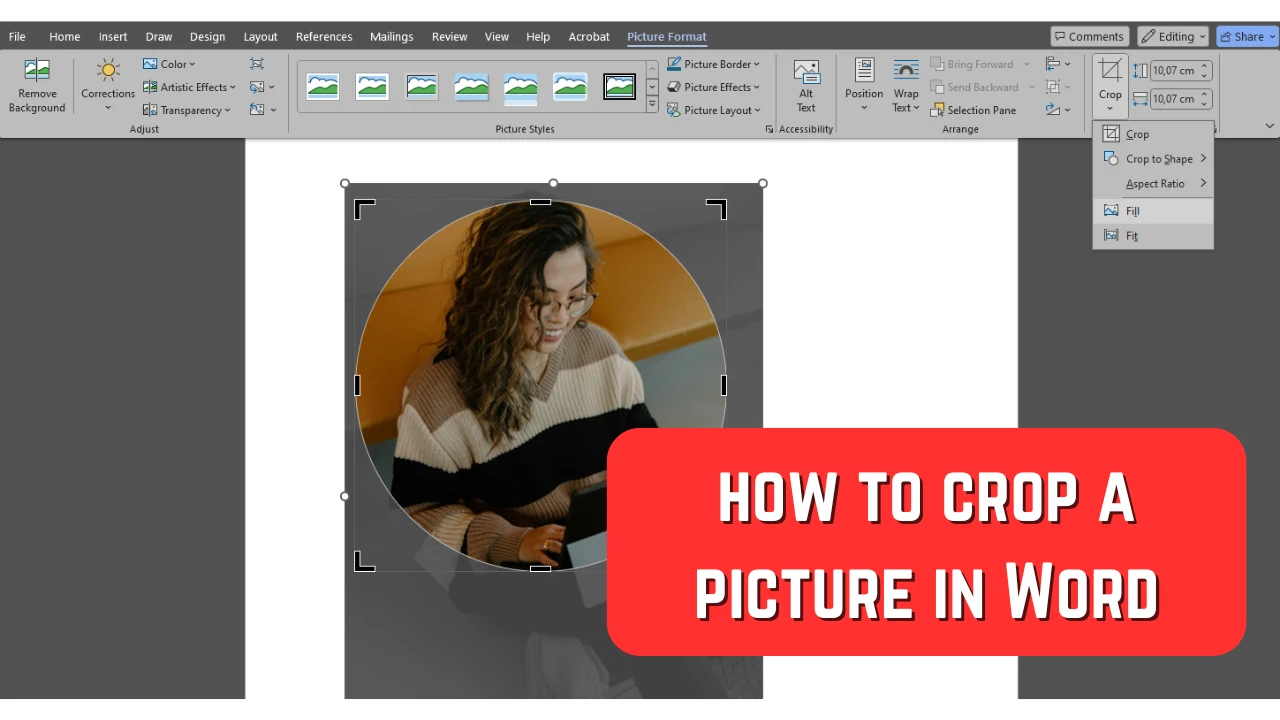 how to crop a picture in Word