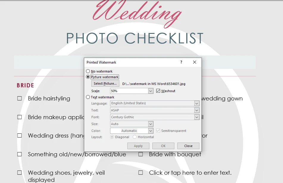 word'de filigran nasıl yapılır