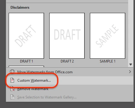 word'e filigran ekle