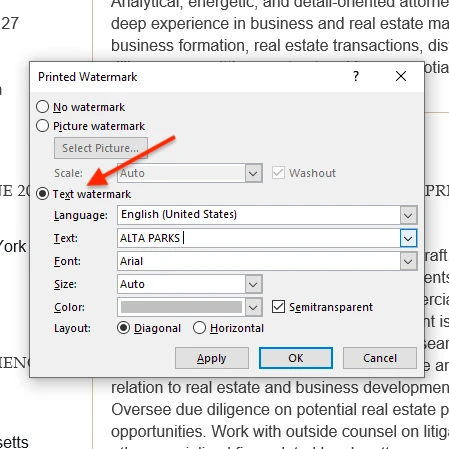 word'de filigran nasıl eklenir