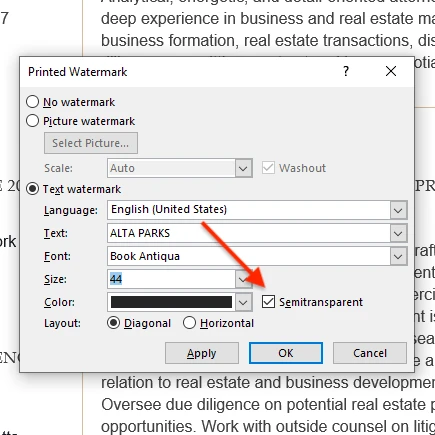 word'e filigran ekle