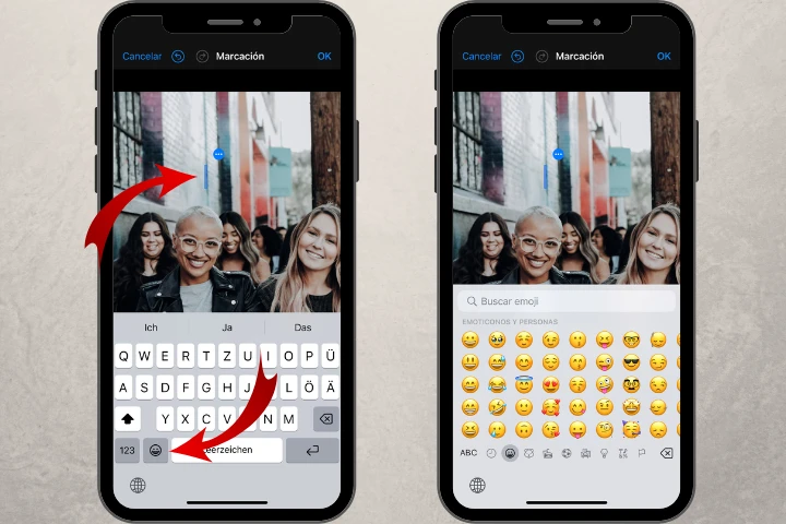 Cómo difuminar rostros en iPhone con emojis