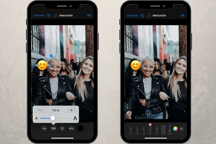 Como difuminar rostros en iPhone con emojis