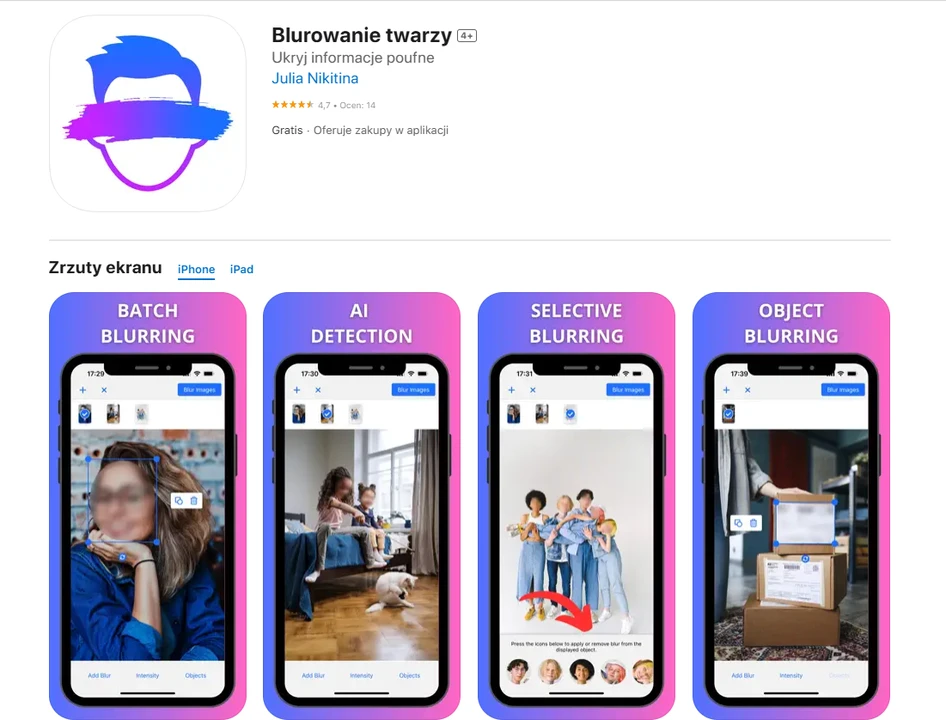 jak zamazać twarz na zdjęciu iphone za darmo